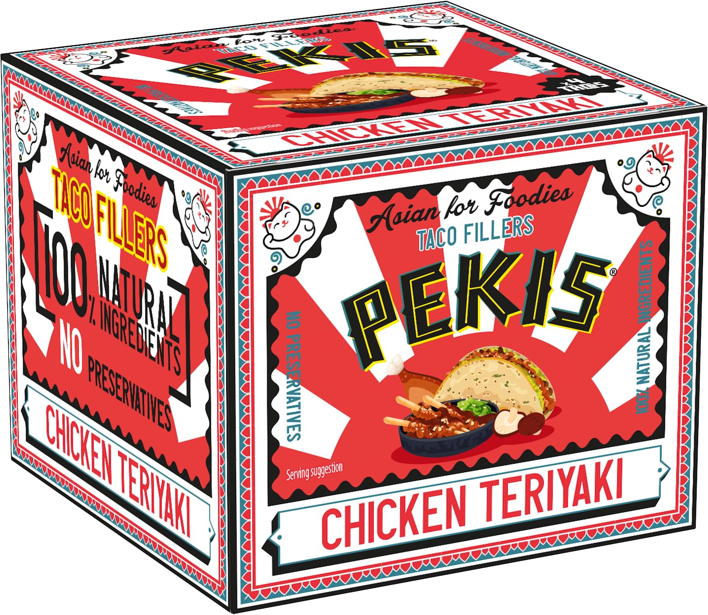 Pekis Pollo Teriyaki Ready Meal 400g | 39% Chicken in Sweet Soy Teriyaki Sauce | Microwave Meal Ready in 60 Seconds | No Preservatives | Ideal for Wraps & Tacos | Serves 4 Shells