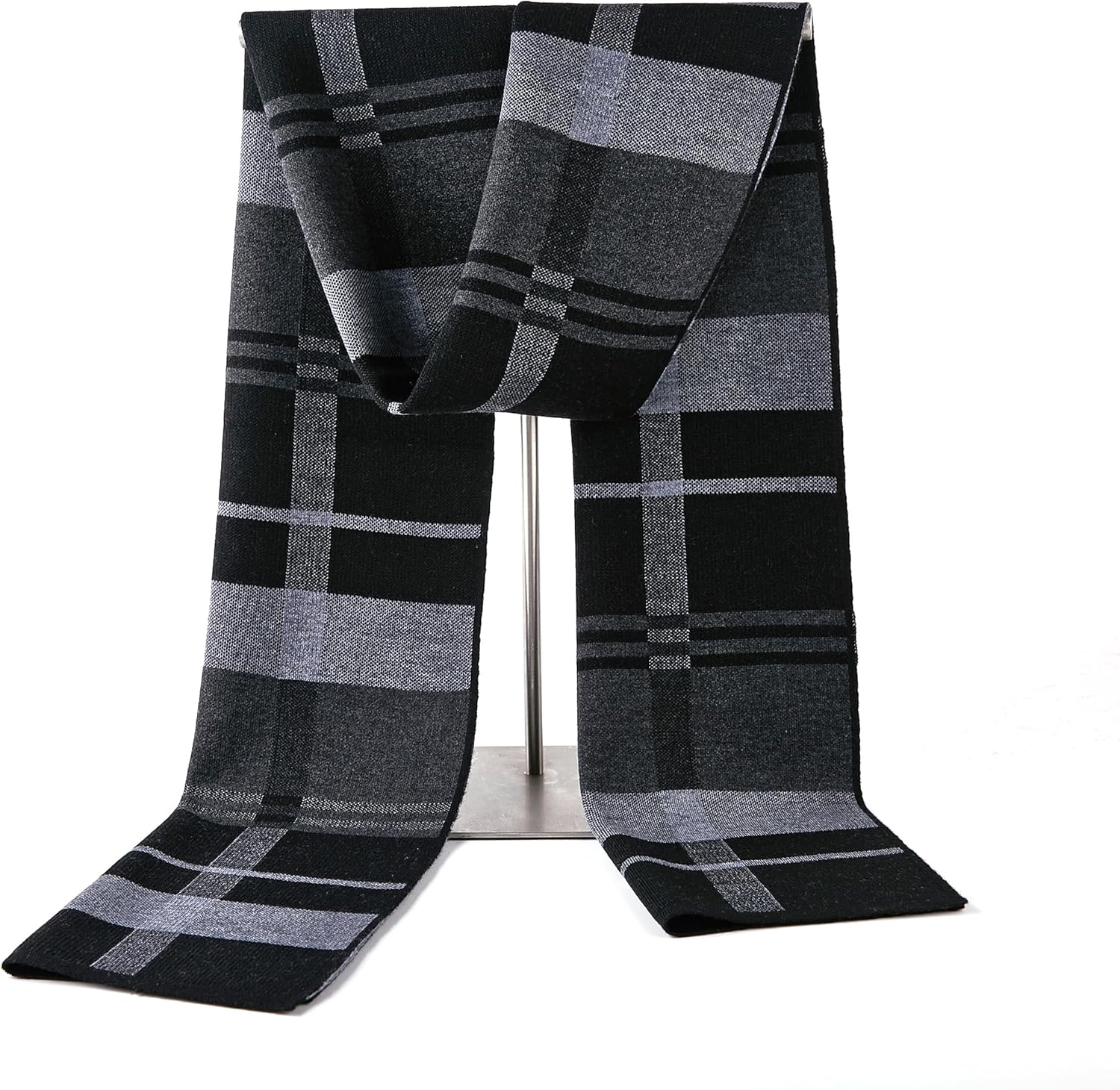 Men Winter Cashmere Scarf Wool Soft Warm Knitted Casual Scarves for Men - Image 5