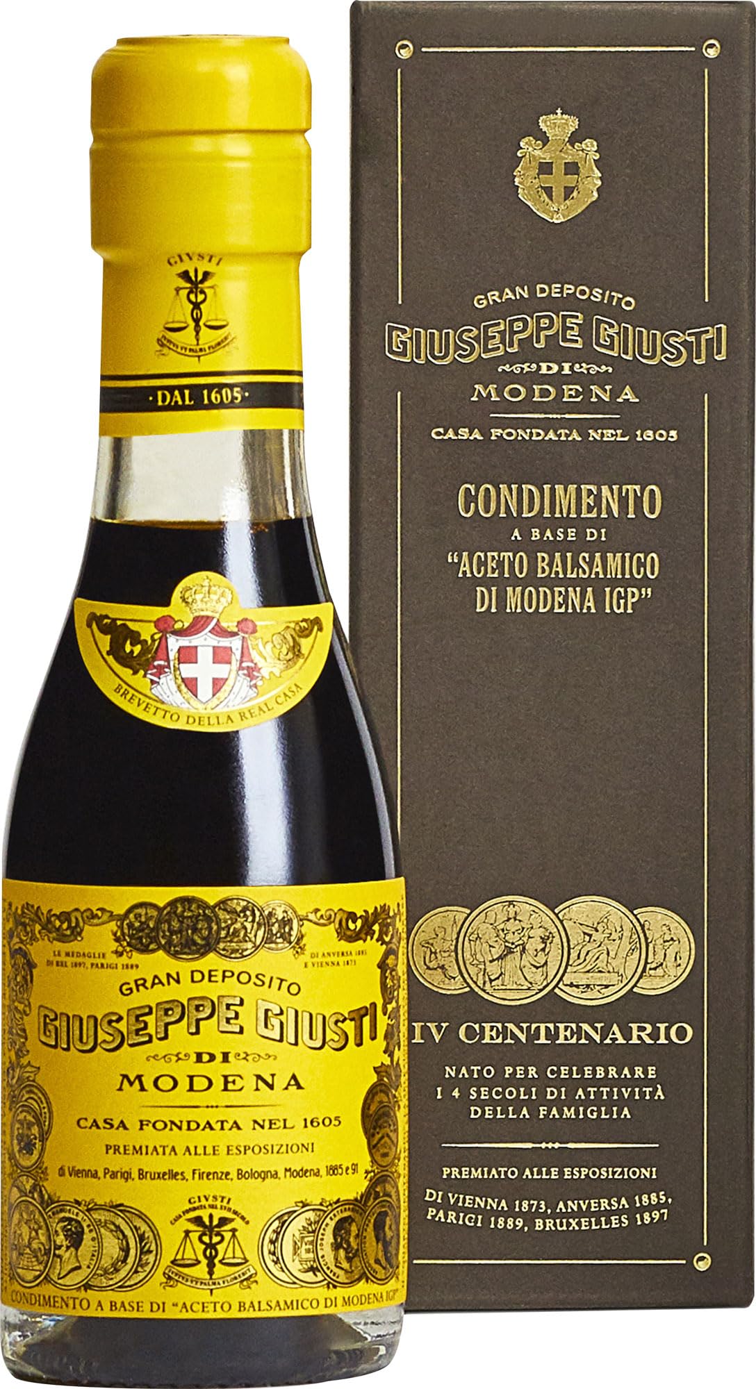 Giusti - Aceto Balsamico di Modena IGP 4 Medaglie d'oro - 100 ml con astuccio