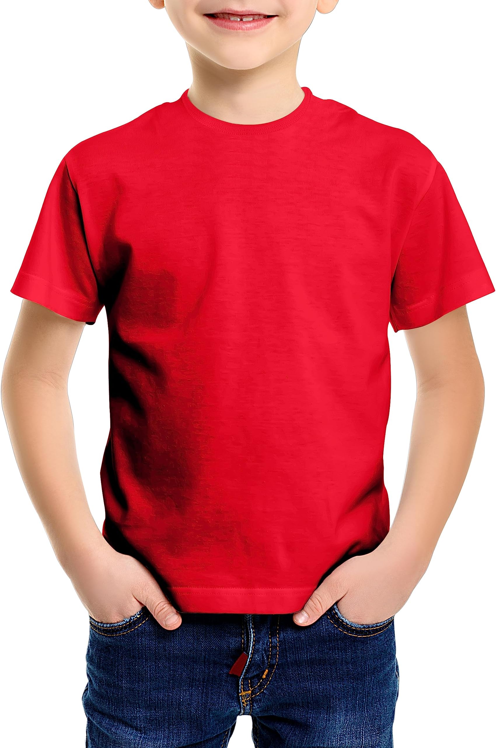 Love My FashionsKids Value Weight Crew Neck Plain T-Shirt Short Sleeve Casual Tees for Boys Cotton Tops for Children