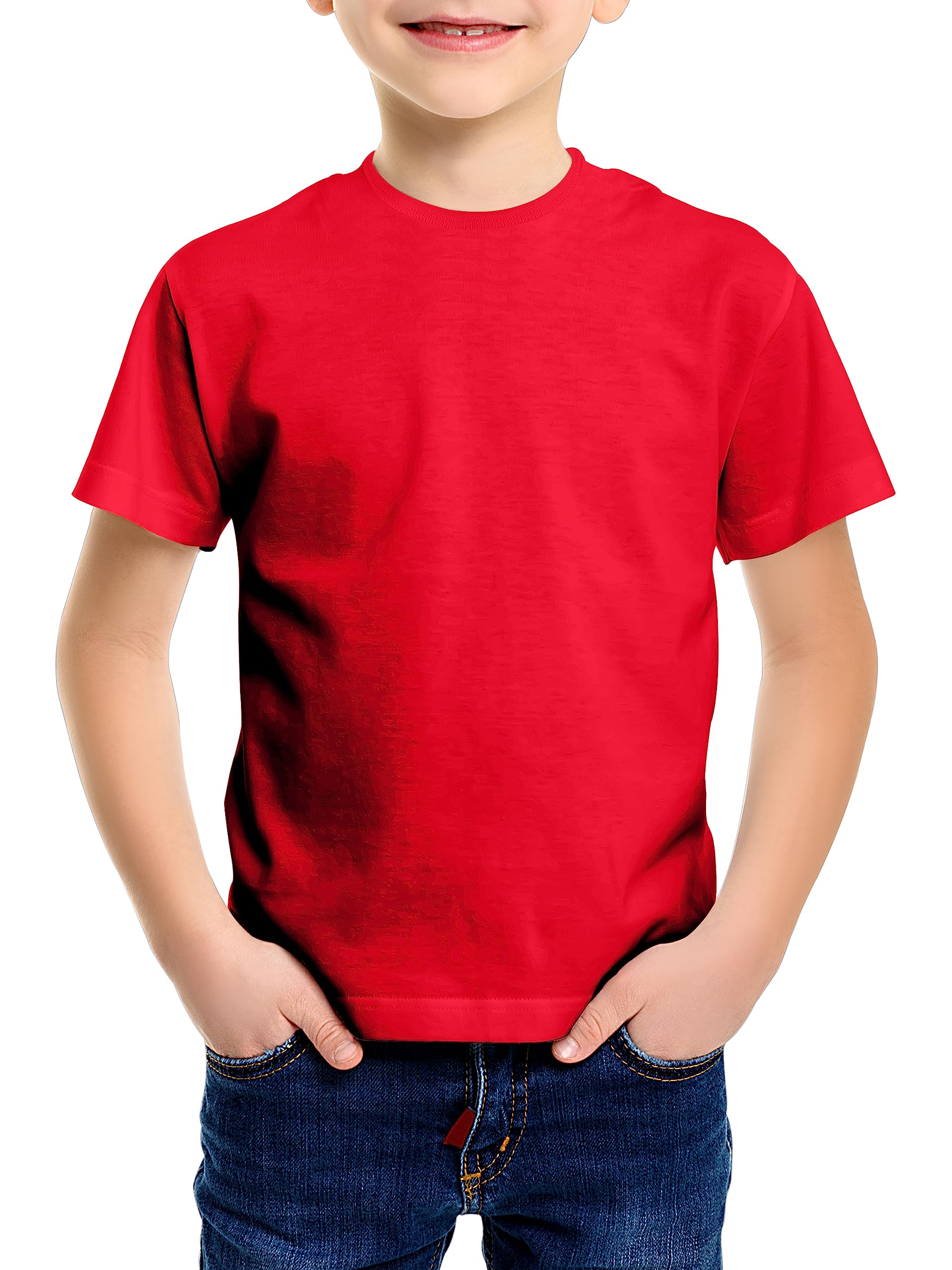 Love My FashionsKids Value Weight Crew Neck Plain T-Shirt Short Sleeve Casual Tees for Boys Cotton Tops for Children
