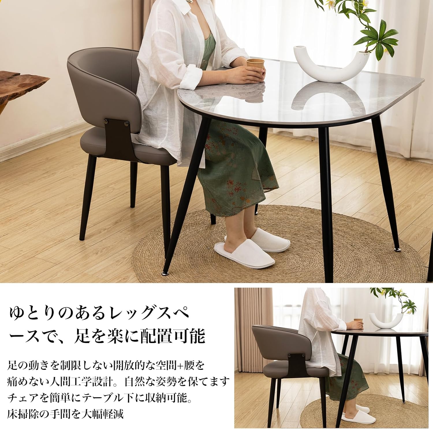 ダイニングテーブル 2人用 だいにんぐテーブル 2人掛け 【大理石調天板 90幅&times;スチール脚 】単品 食卓テーブル 省スペース 耐熱