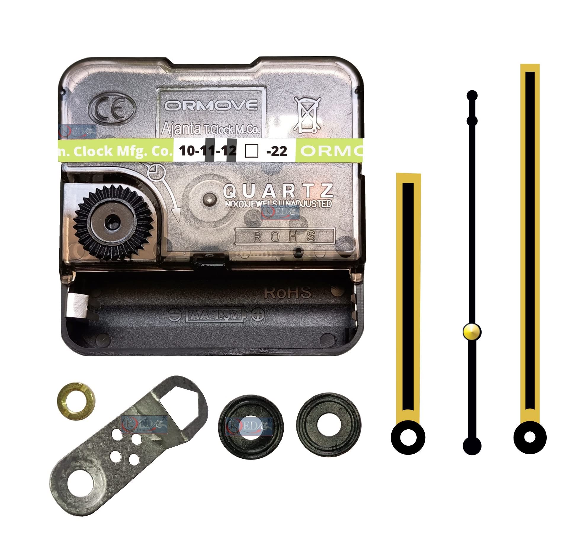 KEDAR® Ajanta Quartz Ticking Movement Machine for Wall Clock with Fancy Needles (Made in India) 50-image-30