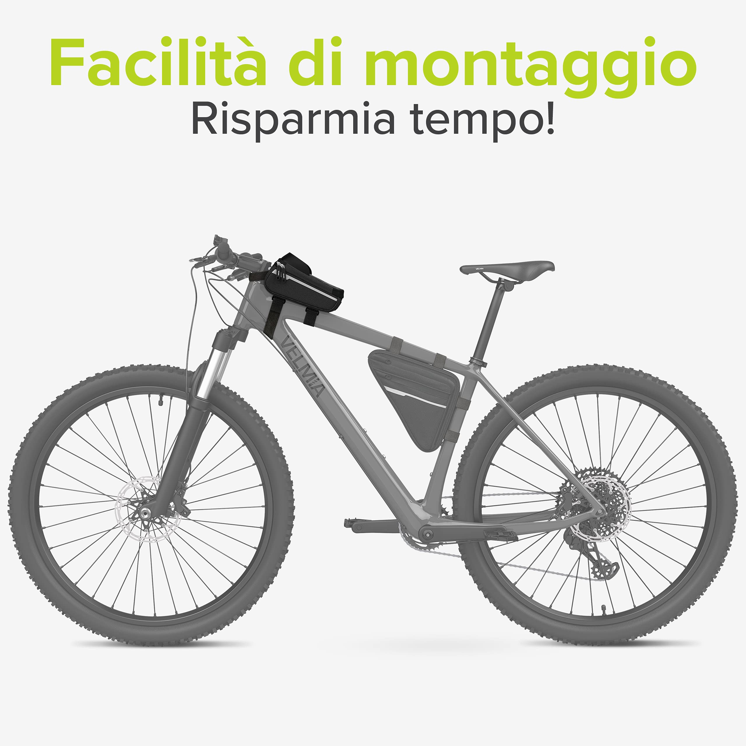 Velmia Borsa Bici Impermeabile, Porta Telefono Bici per gli Spostamenti, Borsa MTB, Borsa per Cellulare, Accessori Bicicletta