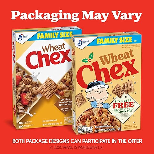 Miniatura 2 de Wheat Chex - Cereal para el desayuno, ingrediente casero Chex Mix, tamaño familiar, 19 onzas