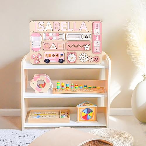 Miniatura 9 de Tablero de actividades Montessori grande para niños pequeños, personalizado, juguetes para bebés niños y niñas de 1 año, sensoriales para niños