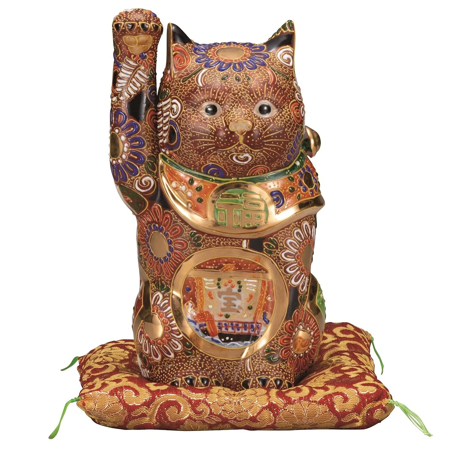 Amazon.co.jp: 九谷焼 置物 7号招き猫 盛(宝船)