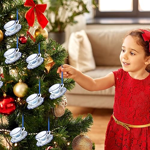 Miniatura 2 de 9 piezas de huevos colgantes de Pascua, adornos de porcelana azul y blanco, huevo de Pascua colgante de Pascua, adornos colgantes decorativos para