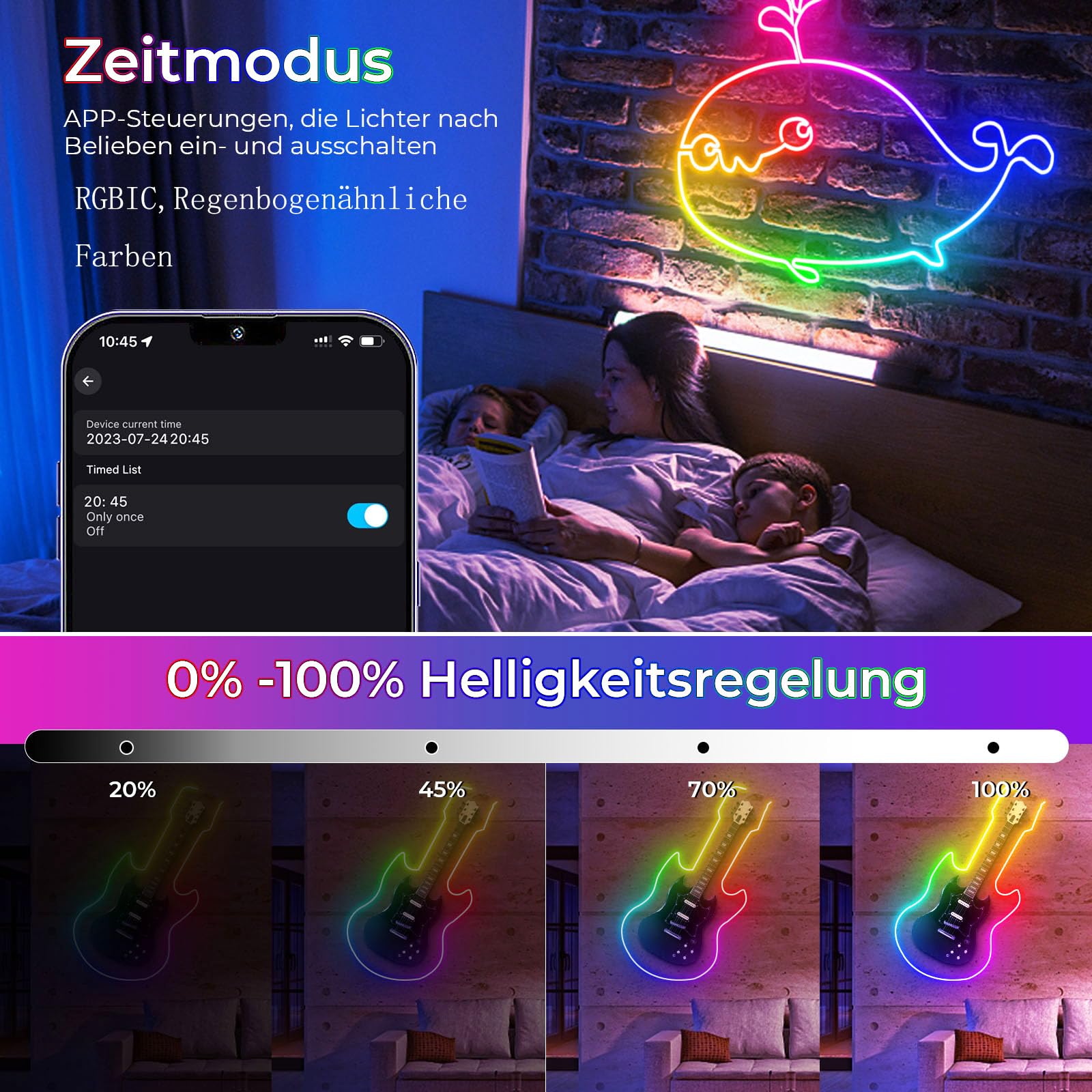 Striscia LED Al Neon RGBIC Changshengda | 3 Metri Con Telecomando | Sincrono Con La Musica | Impermeabile IP65