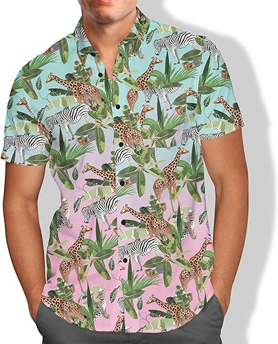 Miniatura 6 de DOOPCCOR Camisa hawaiana para hombre, camisas hawaianas casuales con botones para la playa de verano