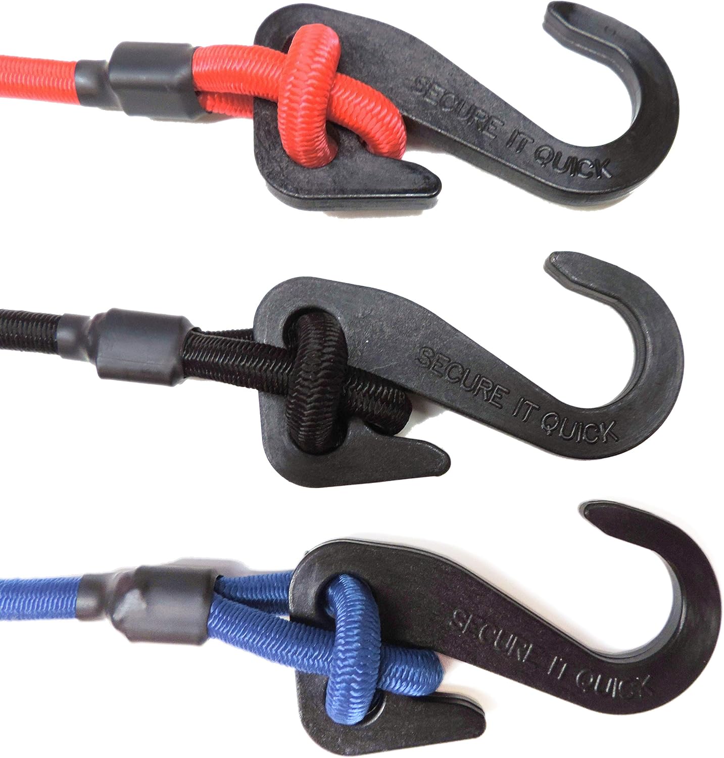 SECURE IT QUICK - Adjustable Bungee Cord Hook to Make Your Own Bungee Cords SIQ Made in America (50 Pack)