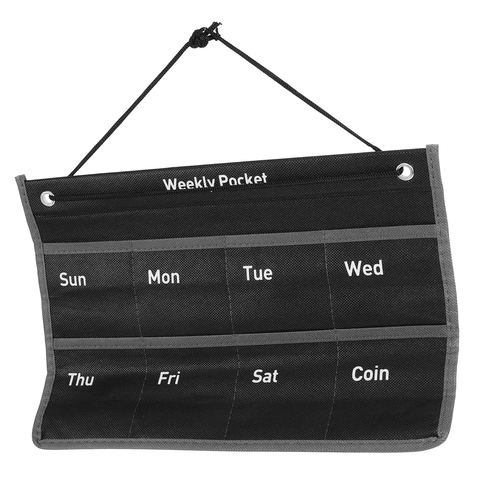 Happyyami Weekly Calendar Storage Bag Wall Hanging Organizer for Living Room Office Kitchen Decorative Hanging Pouch