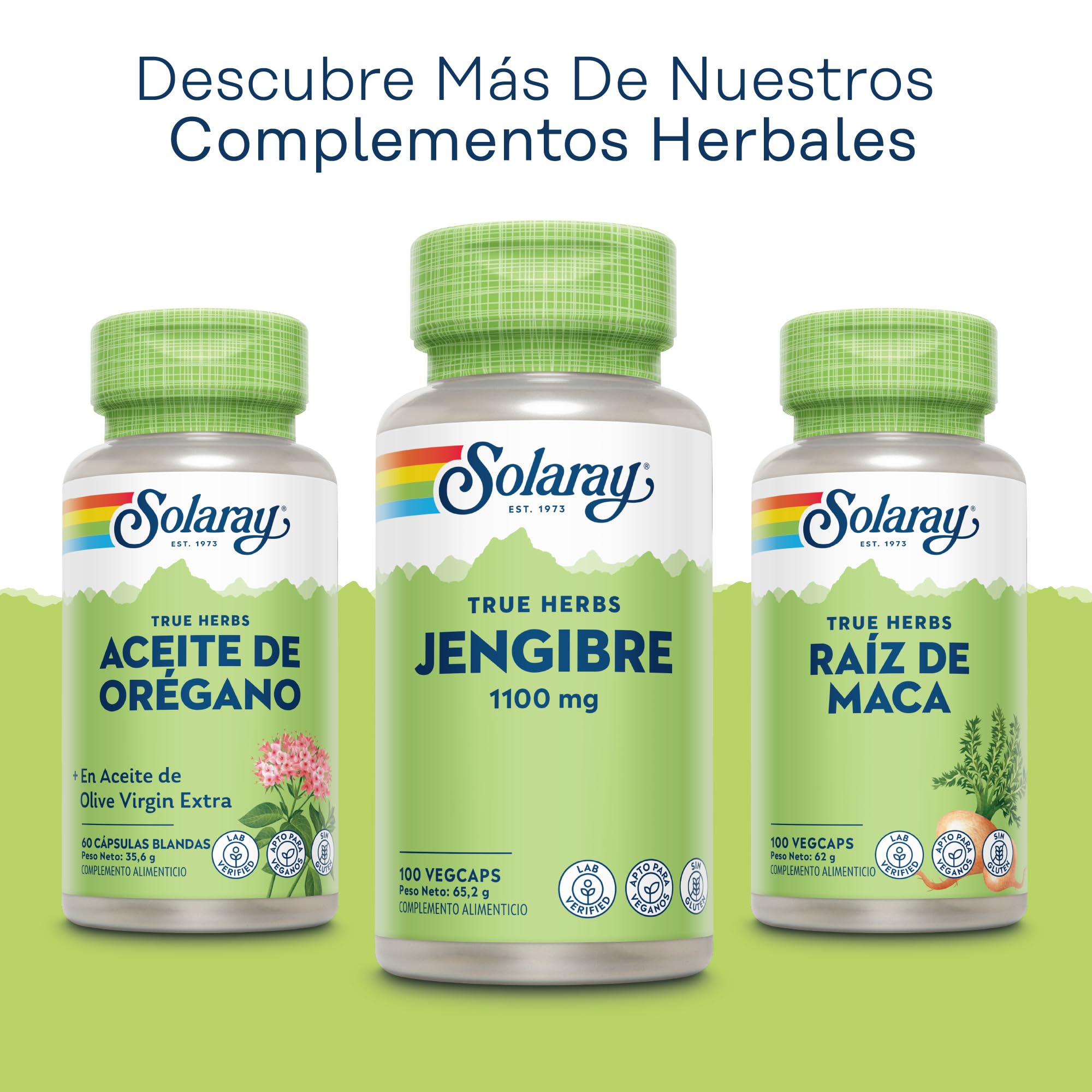 Jengibre – 100 cápsulas veganas – Suplemento de jengibre de alta resistencia, no tabletas ni chupitos, raíz de Zingiber Officinale, sin OMG y verificado en laboratorio Solaray
