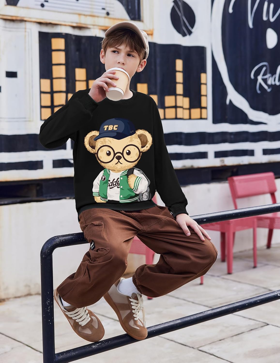 Arshiner Toddler Boy Crewneck Sweatshirt Long Sleeve Pullover Graphic Shirts for Kid Fall Tops Tees 2-10 Years - Image 5