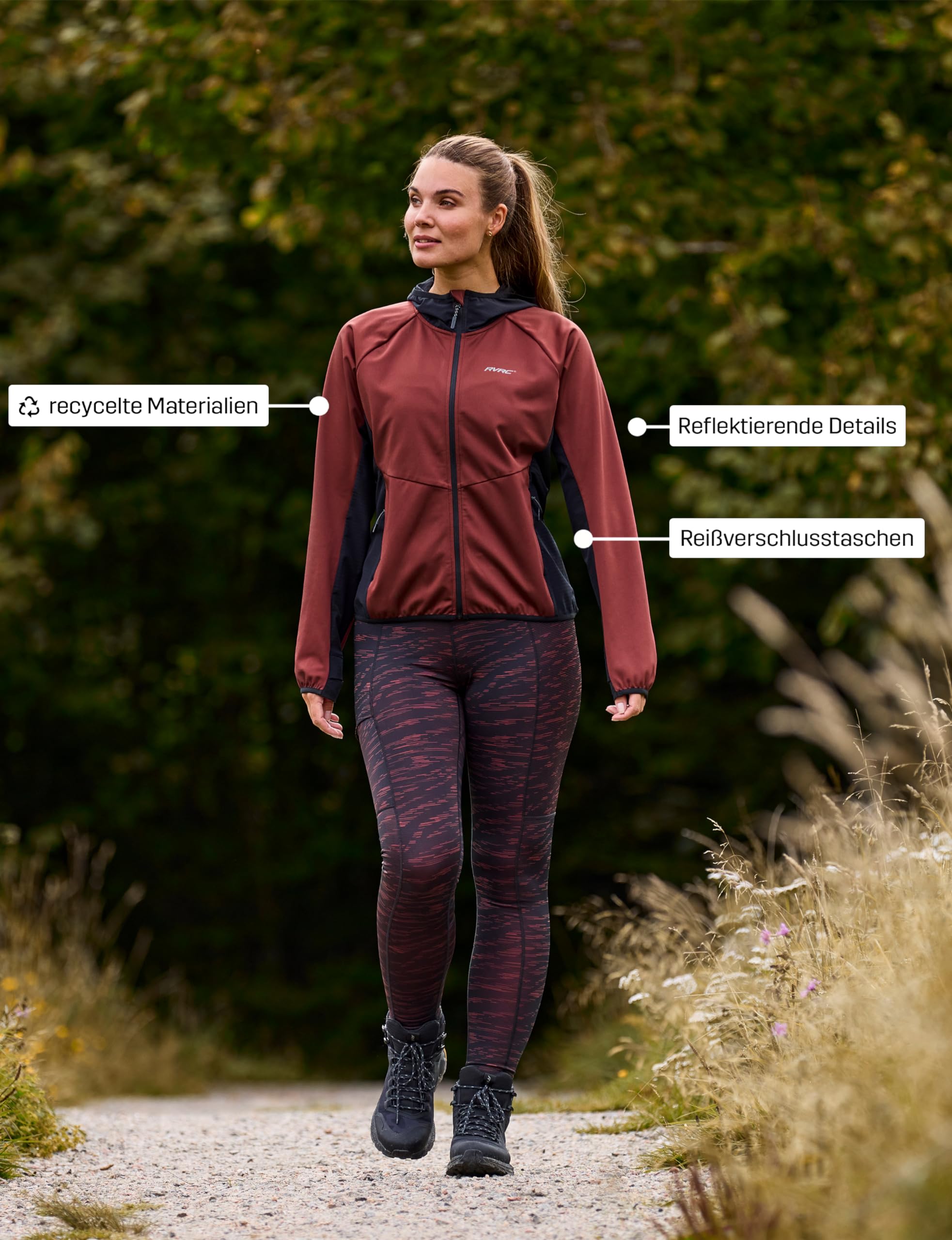 RevolutionRace Pace Hooded Wind Jacket für Damen, Wasserabweisende Sport-Kapuzenjacke für alle Outdoor-Aktivitäten
