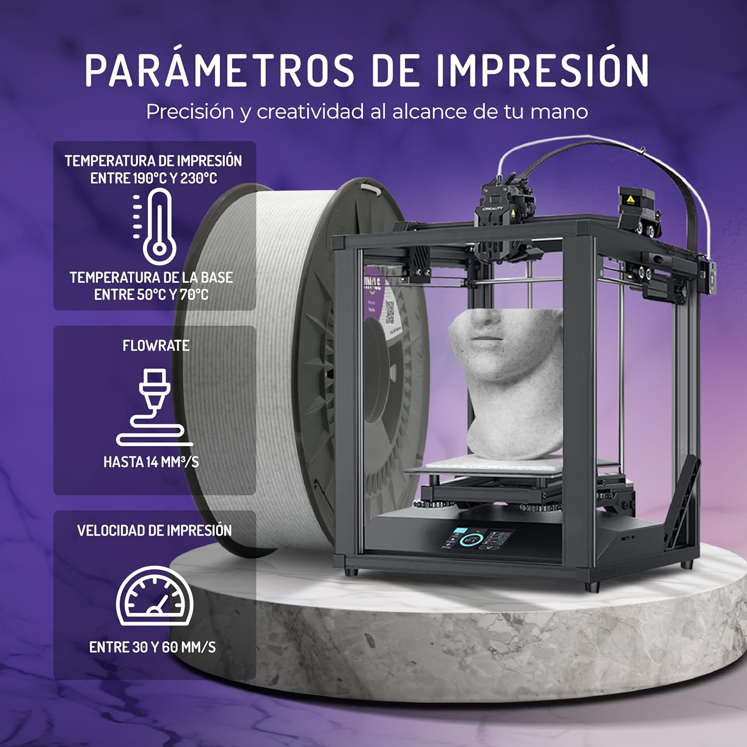 Winkle 3D Printer PLA HD Filament | 1.75mm Shiny Filament 3D Printing Material for Precision Prints | 300g Coil | Eco-Friendly Biodegradable Plastic Spool (Shiny Purple) (Desert Sand)