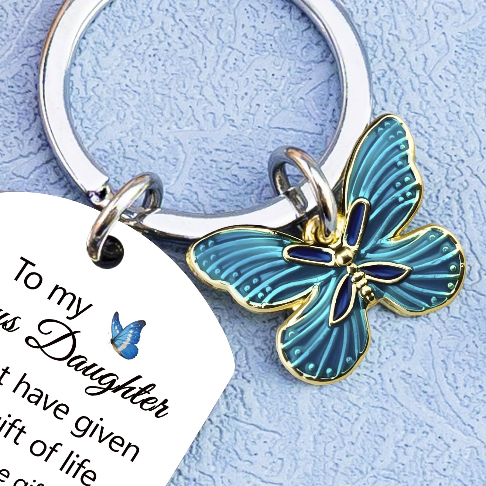 Bonus Daughter Gifts Stepdaughters Gift from Stepmom Daughter in Law Birthday Gifts from Mother in Law To My Bonus Daughters Keychain Daughters Birthday Graduation Christmas Stocking Stuffers