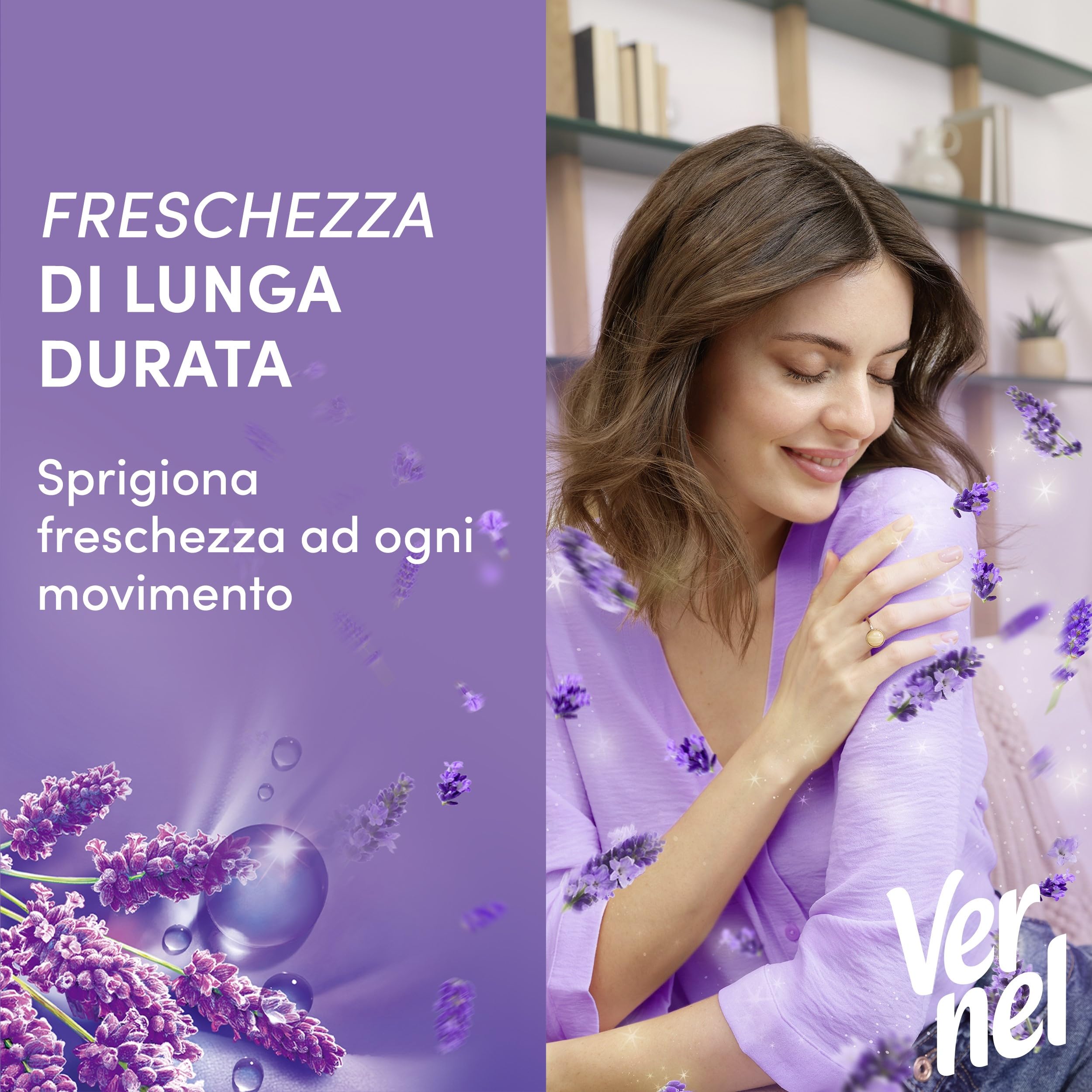 Ammorbidente Concentrato Vernel Lavanda (10 x 48 lavaggi), Ammorbidente Concentrato per Tutti i Tessuti, Morbidezza Irresistibile e Freschezza di Lunga Durata
