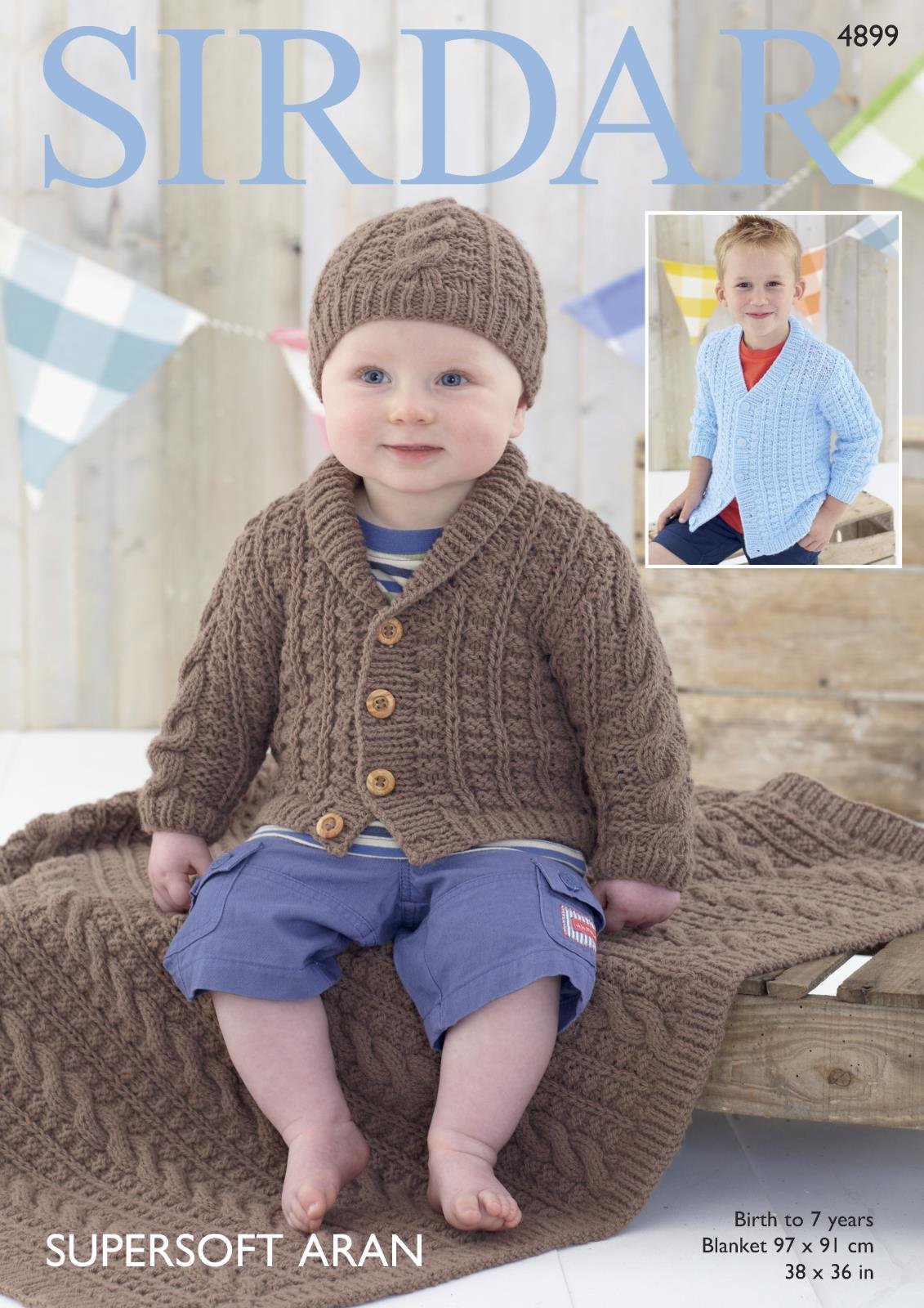 Sirdar Supersoft Aran Knitting Pattern - 4899 Cardigans, Hat & Blanket
