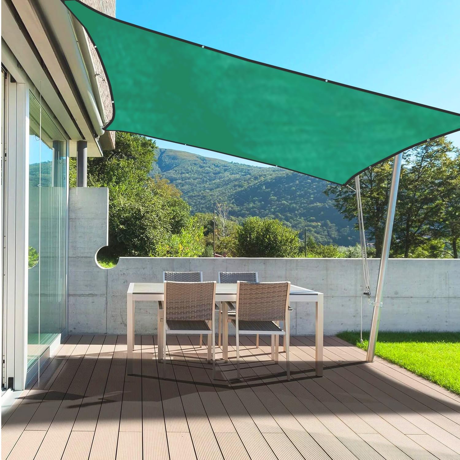 Mr. Right Green Net for Balcony, (10x32 Ft) Multipurpose Garden Net 75% Green Shade Net for Balcony UV Stabilized Plant Netting for Parking, Terrece-image-4