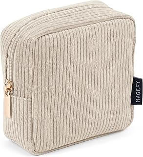 MAGEFY Small Makeup Bag for Purse Mini Cosmetics Bag Corduroy Cute Cosme...