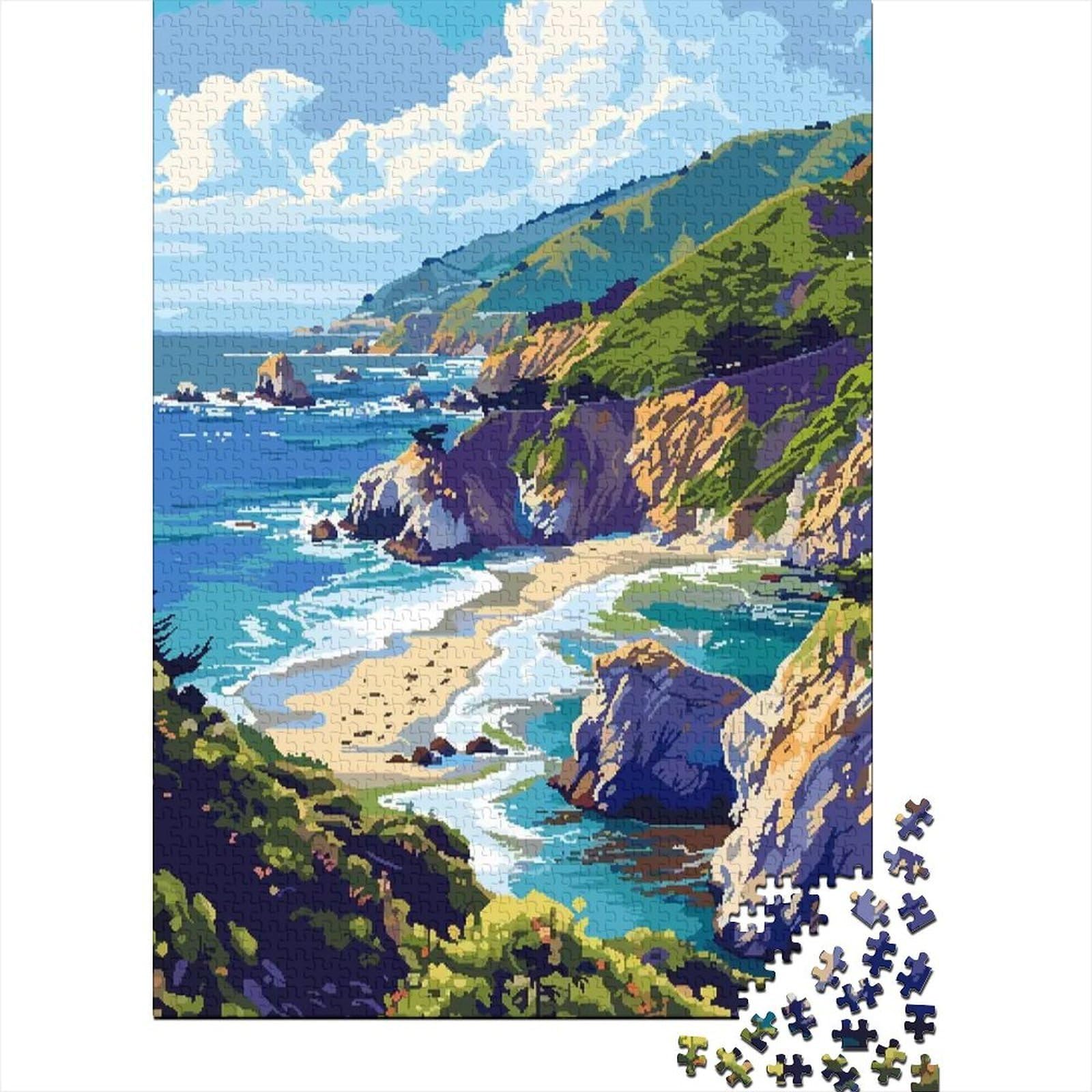 Coastal Landscape 1000 Piece Jigsaw Puzzle Paper Adult Mountain Focus 59 nan
