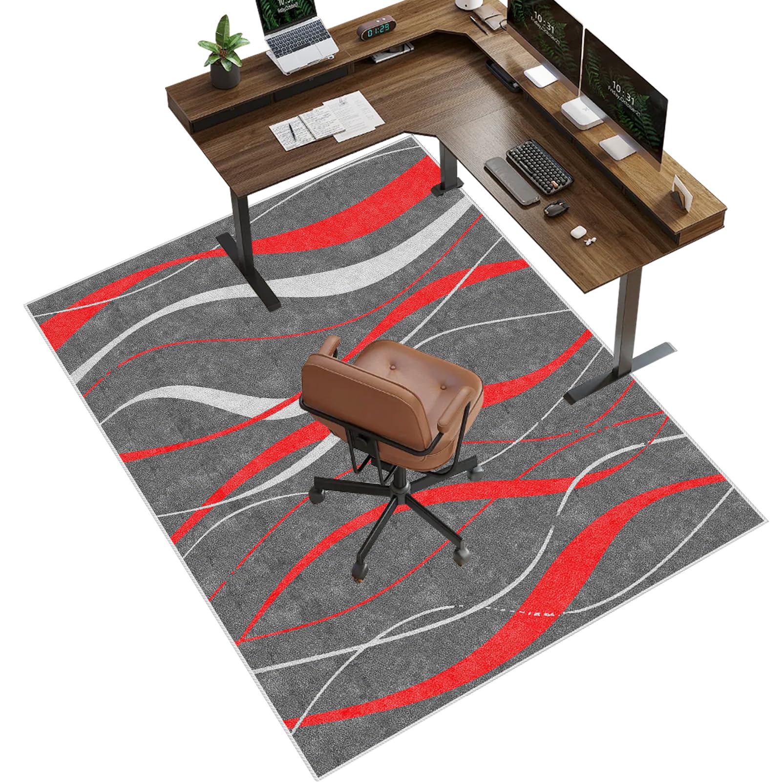 Tapis Chaise de Bureau, Tapis Protecteur de Sol pour fauteuils de Gaming, 130 x 150 cm Tapis Protection sol Chaise Bureau Antidérapant Tapis Gaming Sol pour Sols durs, Tapis de Sol pour Fauteuil