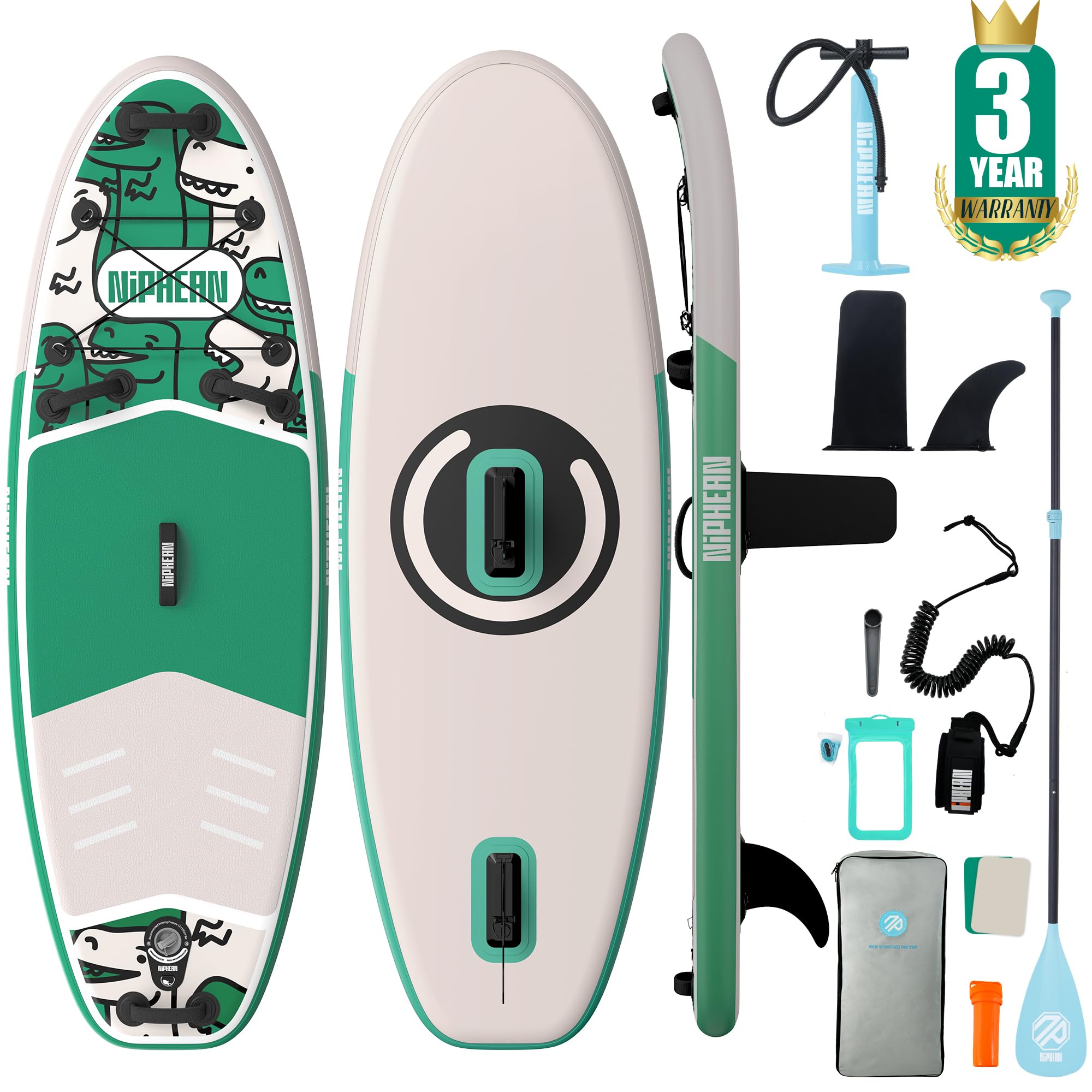 Niphean Tabla Paddle Surf Hinchable con Accesorios 320cm/230cm Sup | Tabla Paddle Surf Rígida, Antideslizante, Kit Reparación, Adultos, Jóvenes, Principiantes, Yoga