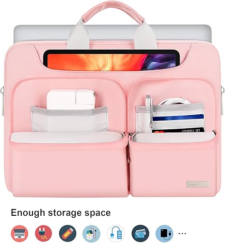 Vista 17 de Lacdo Funda protectora 360º para laptop con correa para el hombro Negro