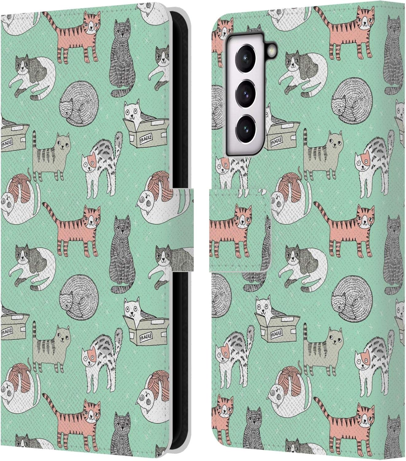 Head Case Designs Officially Licensed Andrea Lauren Design Goats Animals Leather Wallet Case Compatible with Samsung Galaxy S21 5G