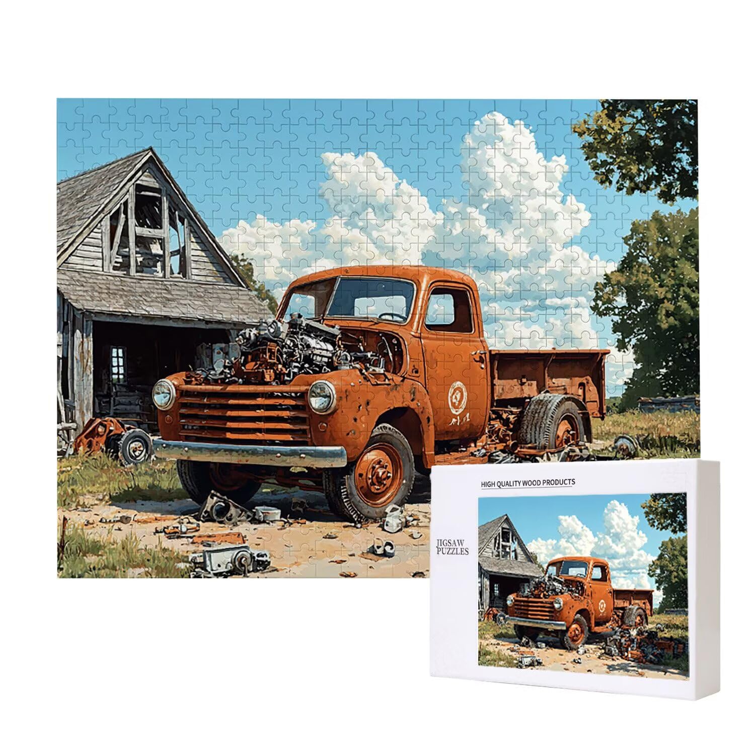 Drewniane puzzle dla dorosłych 3000 sztuk | Dom samochodowy | Zabawki edukacyjne | Puzzle dla dorosłych i dekoracje rodzinne | Rozmiar 122 x 80 cm | Prezent dla dorosłych | Prezenty świąteczne