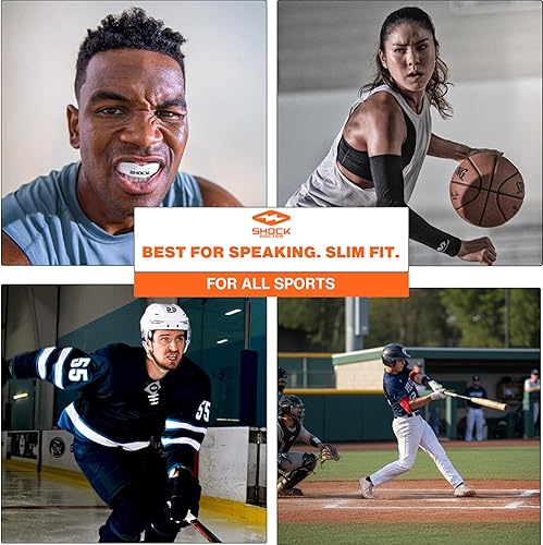 Miniatura 6 de Shock Doctor Protector bucal deportivo, transpirable, perfil bajo, ajuste personalizado, baloncesto, fútbol, lacrosse, hockey y más