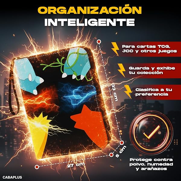 CABAPLUS® Álbum de Cartas Coleccionables PREMIUM 1080 Cartas | Binder Profesional con 60 Páginas y Fundas Integradas | Album para Cartas TCG | Card Binder de Alta Capacidad - 5