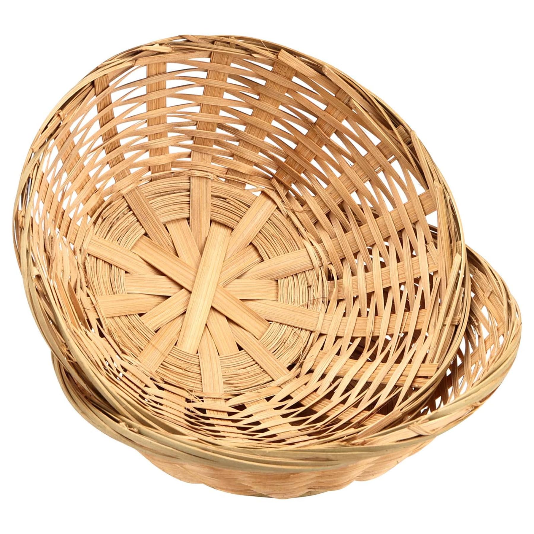 Set di 12 cestini per pane in bambù, cestino rotondo in vimini di bambù naturale per conservare pane, frutta e snack