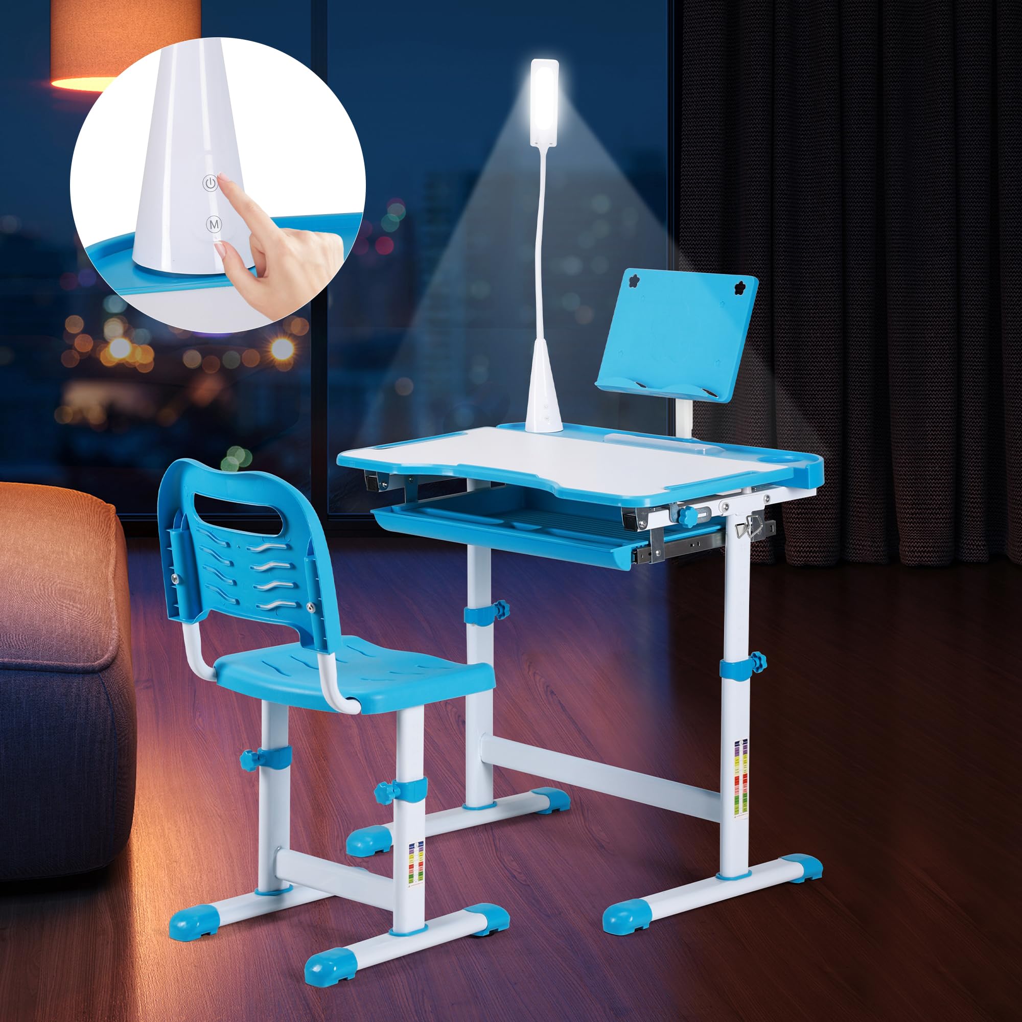 Amazon.com: UNICOO Kids Study Desk and Chair Set, Height