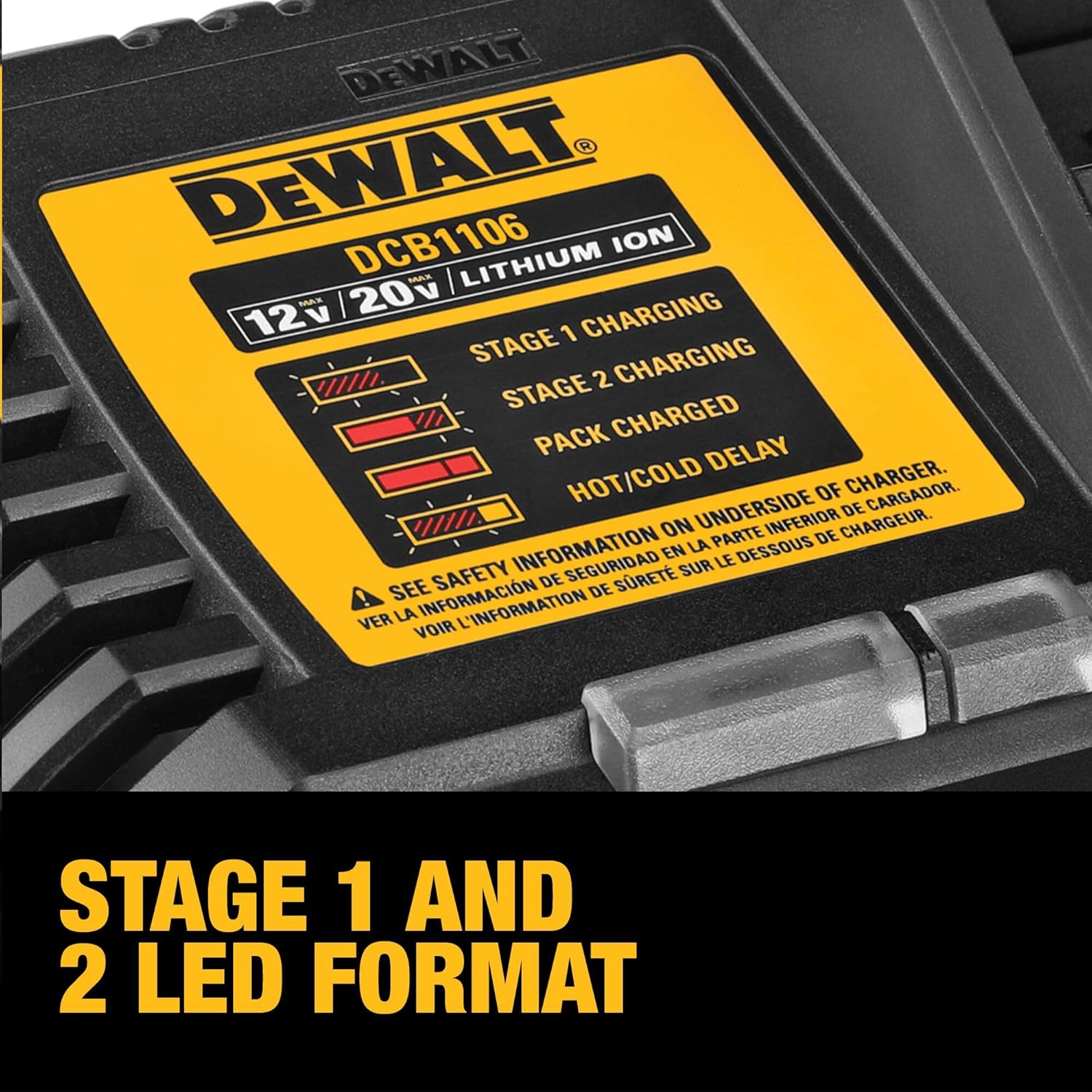 DEWALT 12V MAX*/20V MAX*/FLEXVOLT 6 Amp Charger (DCB1106) - Image 5