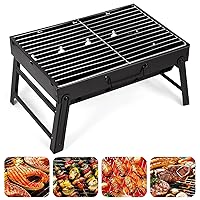 AGM Barbecue Carbone Portatile per 5-7persone, Medium Griglia a Carbone Pieghevole