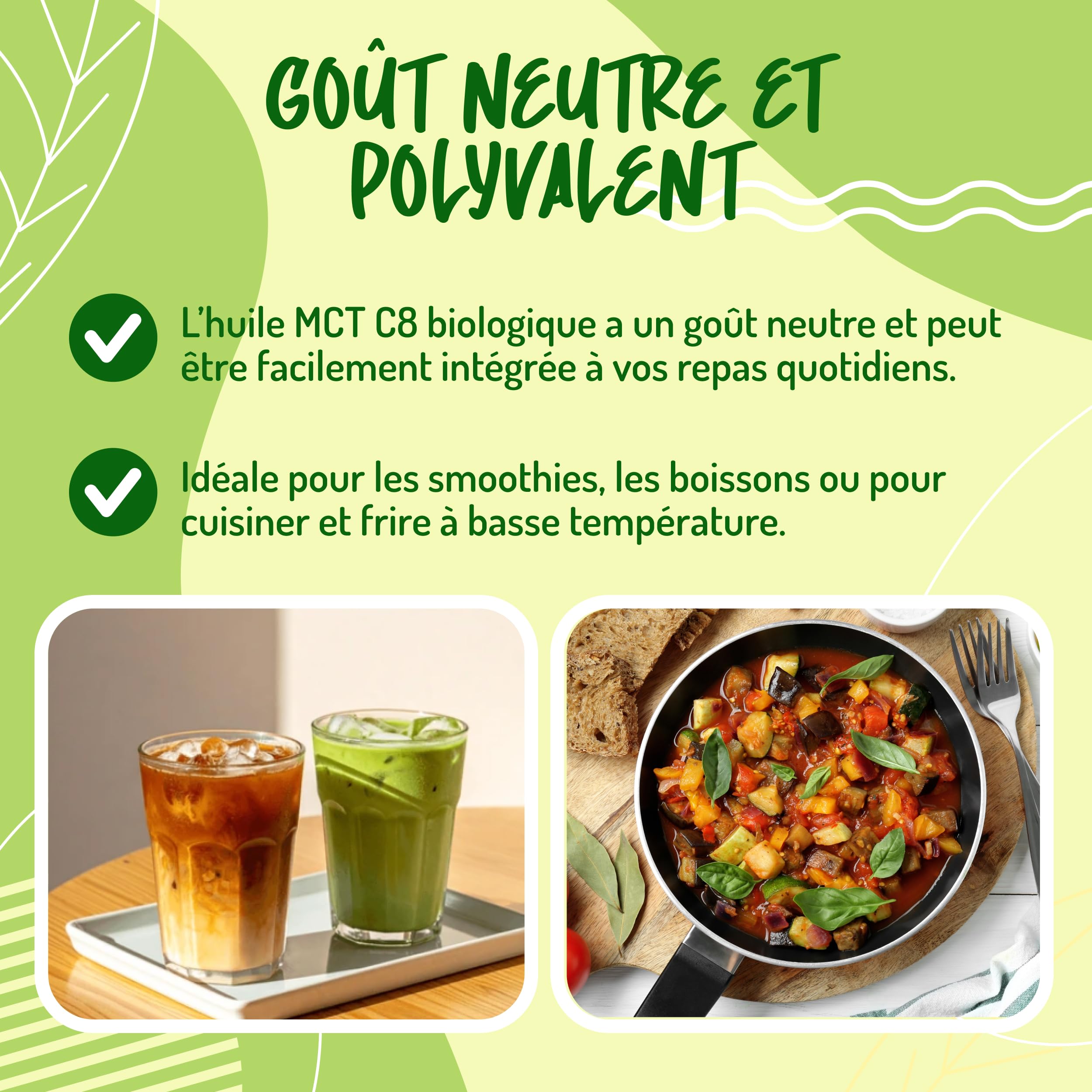 Huile MCT C8 Pure Biologique Pressée à Froid - 1LT. MCT Oil Commestibile Bio pour Keto Paleo ou pour Usage sur Corps et Cheveux. Huile Vegan et Végétarienne. - Bio Oil