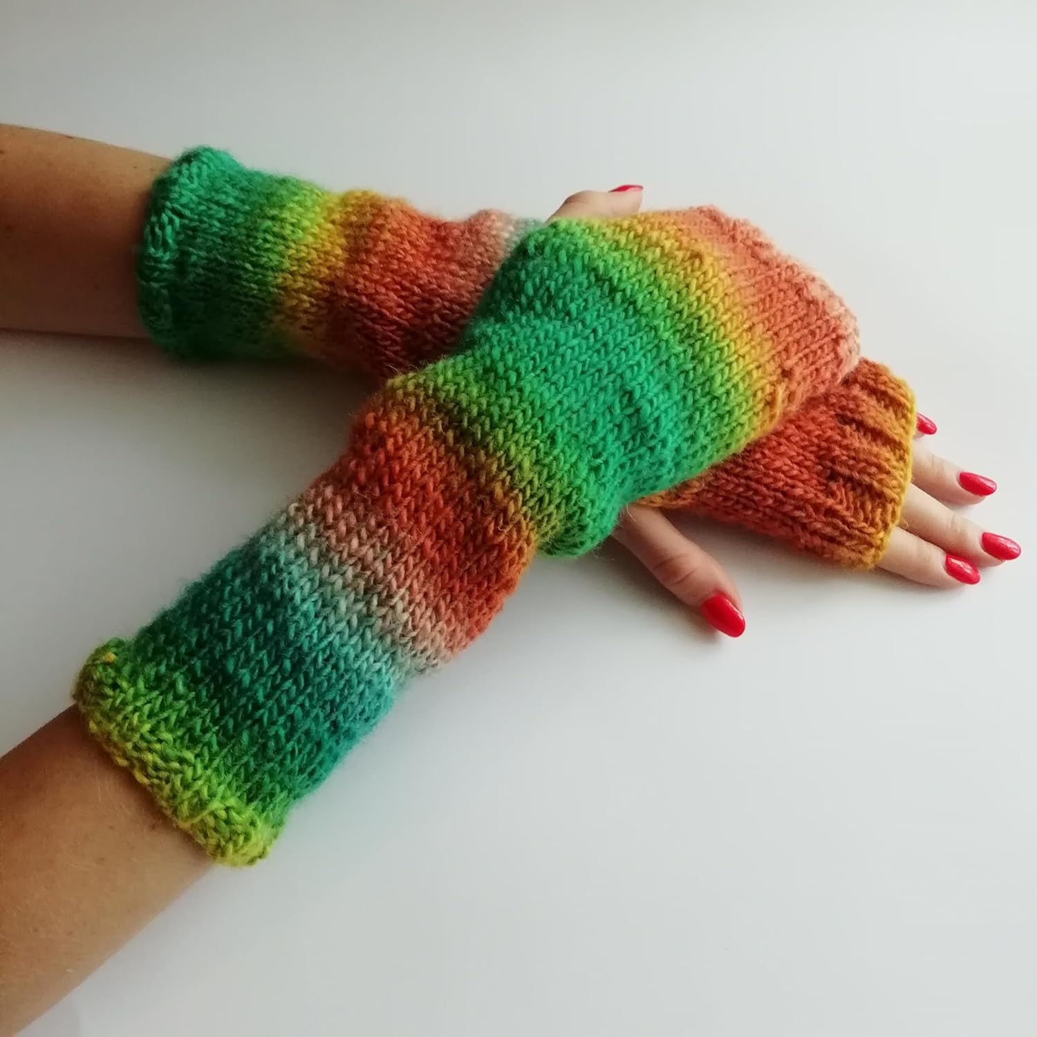 Mittens Soft Warm Fingerless Gloves Women Cozy Winter Cable Knit Hand Warmers Hand Knitted Cold Weather, Typing, Texting