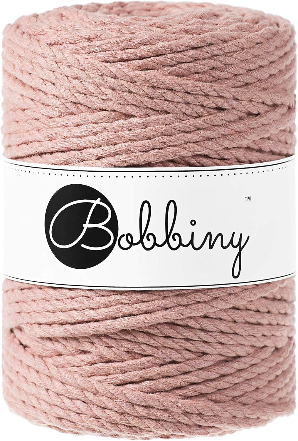 Bobbiny XXL 5mm 3 Ply Macrame Cord (Blush) 100m