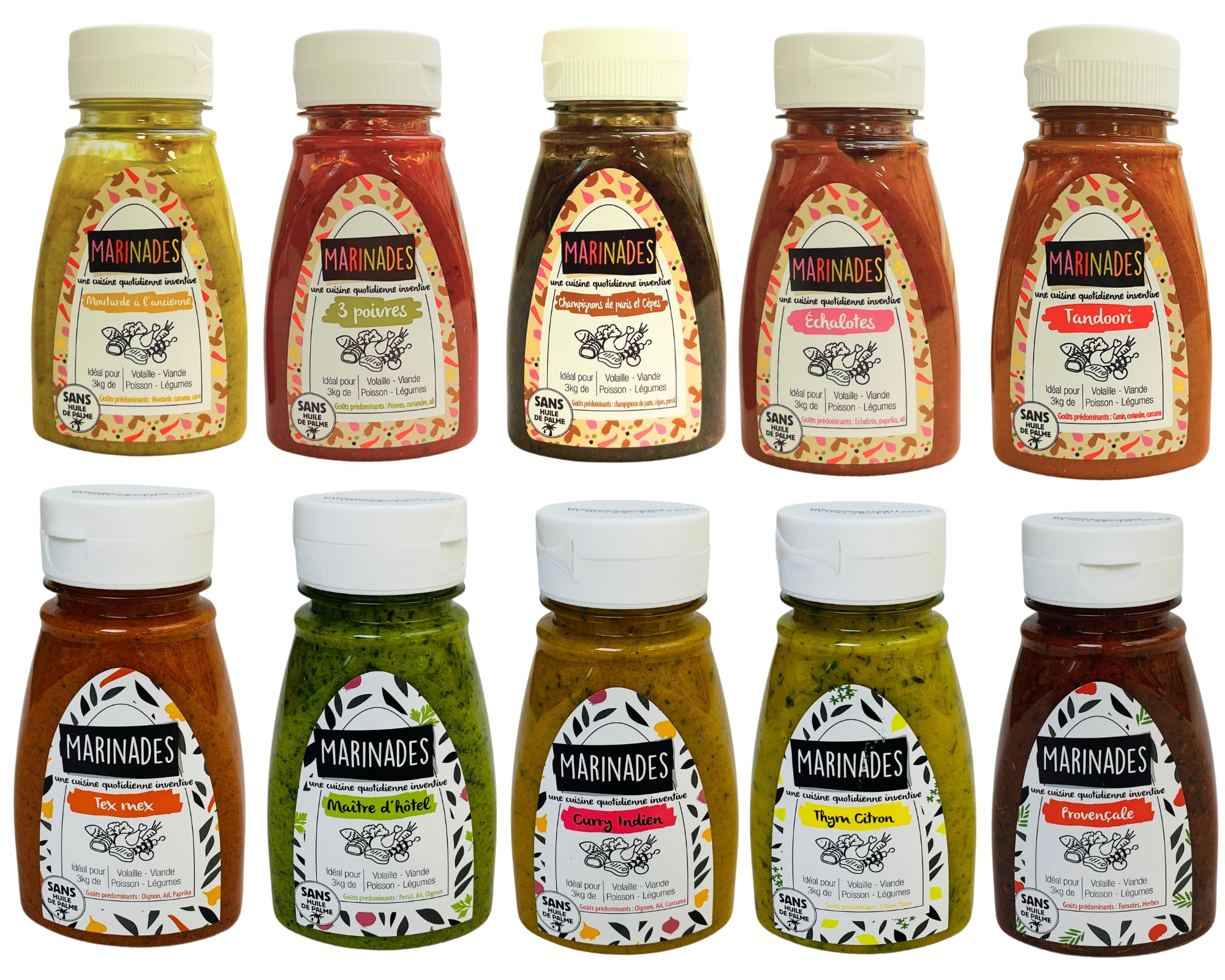 Sauce marinade prête à l'emploi à base d'huile pot de 150g pour 3kg de préparation (tex mex)
