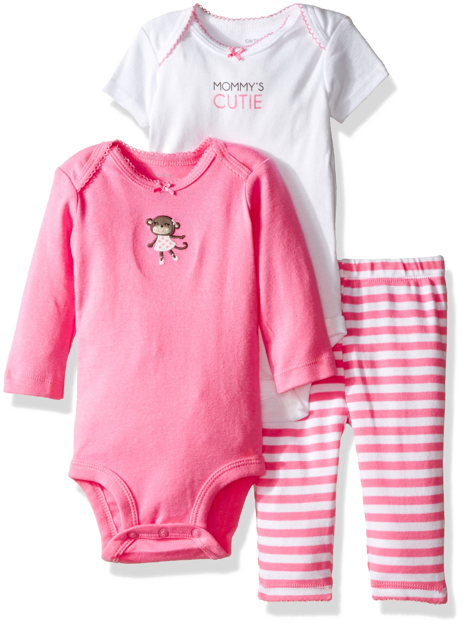 Carter's Baby Girls' 3 Pc Turn Me Around Set - Pink Monkey - 24 Months