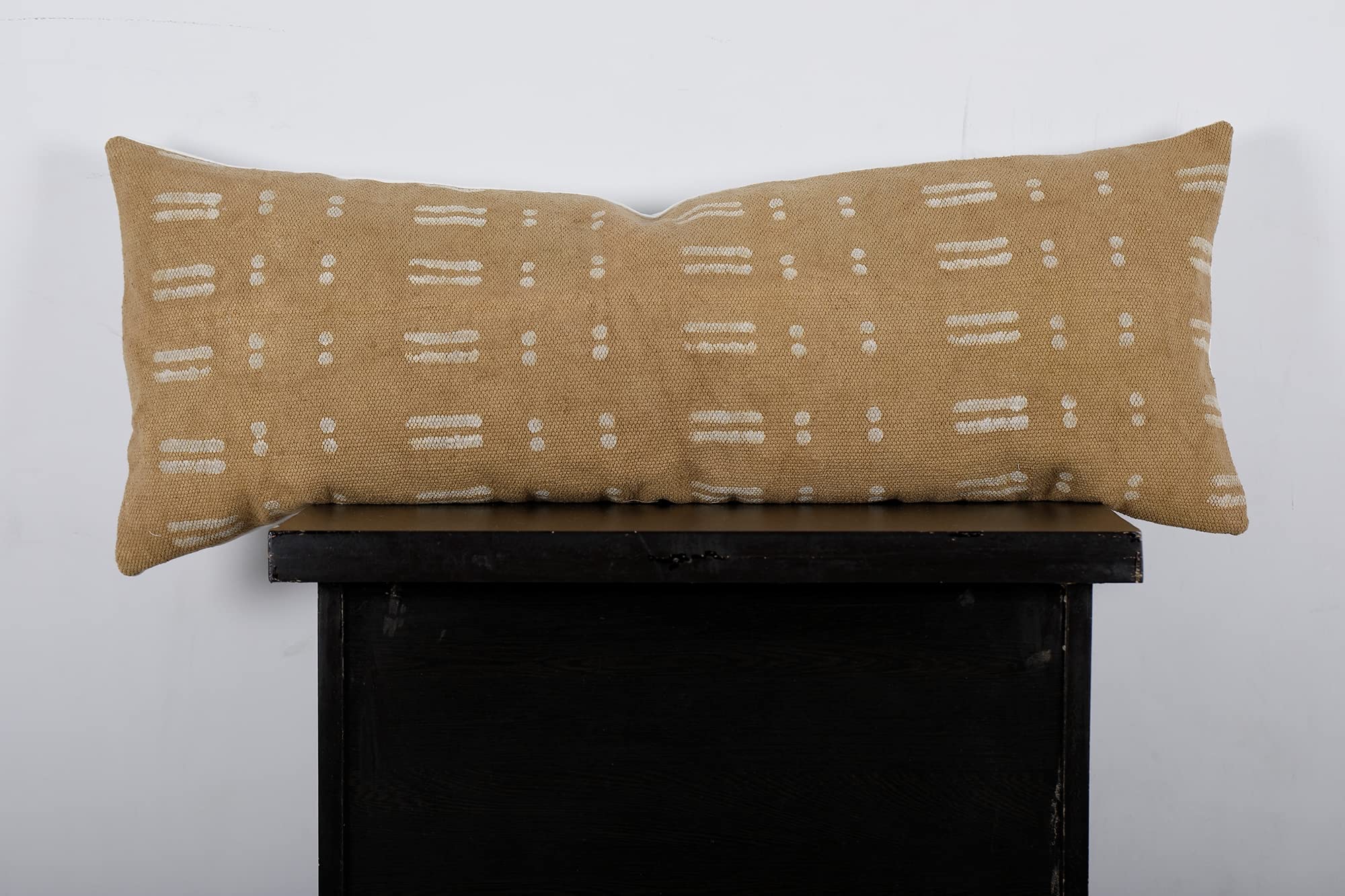 Housse de traversin fleur olive pour tapis de coton et salon bohème