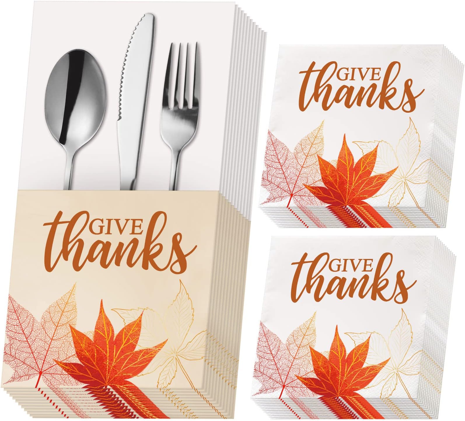 Amazon.com: 120 Pieces Thanksgiving Dinner Napkins Bulk, 100 Fall ...