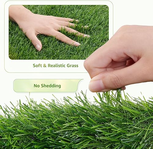 LOOBANI Large Dog Grass Pad with Tray - 35x23in Dog Litter Box with 2 Artificial Grass Patch + 2 Washable Pee Pads - Quickly Absorbency Indoor Outdoor Potty for Patio Balcony Apartment Use(45"×29" (3-Layer Potty System))