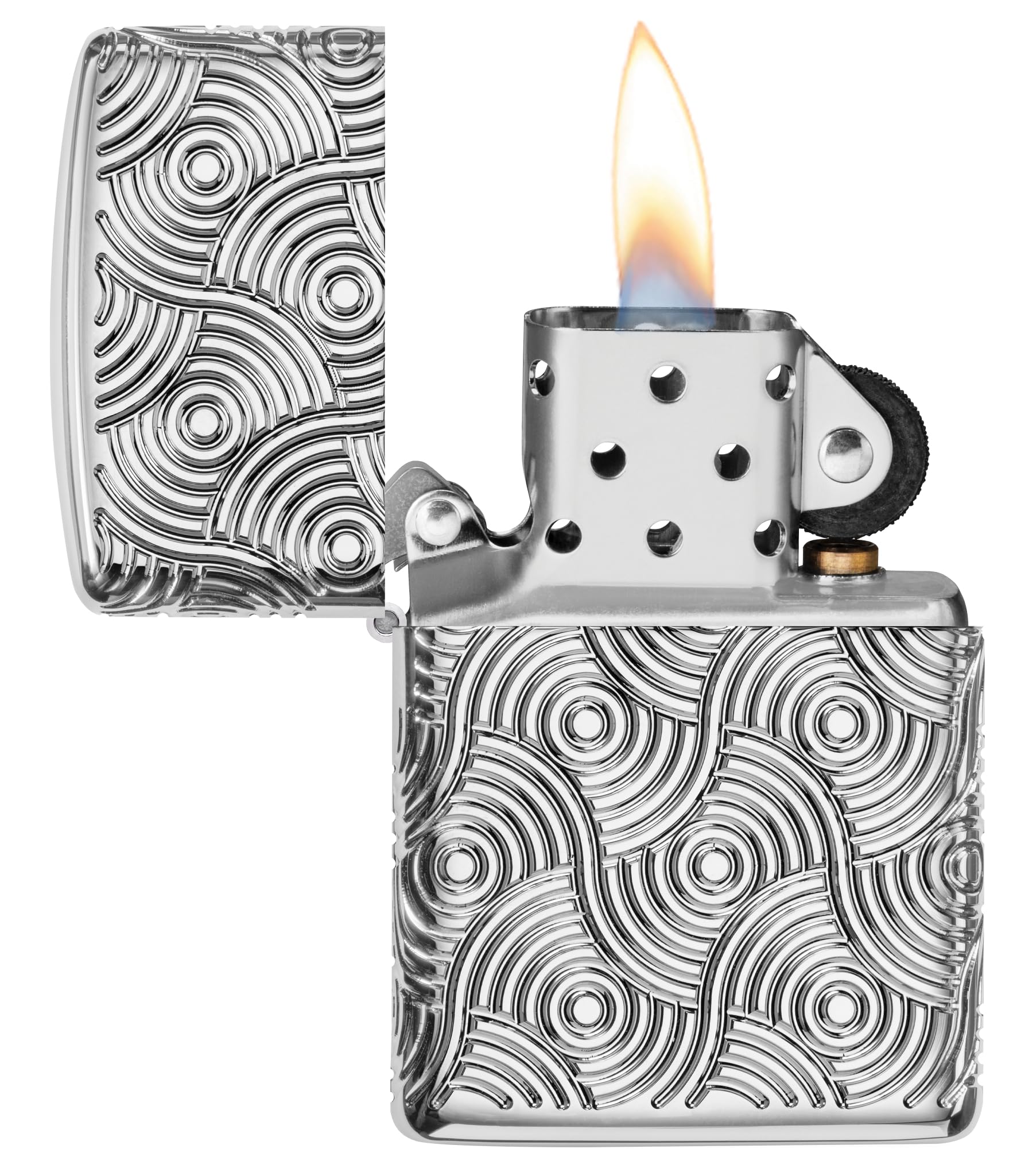 Zippo Briquet tempête Abstract Waves, Vagues abstraites, Chrome Poli Armor, Multi Coupe, Rechargeable, réutilisable, Design Coupe-Vent, boîte Cadeau, fabriqué aux États-Unis