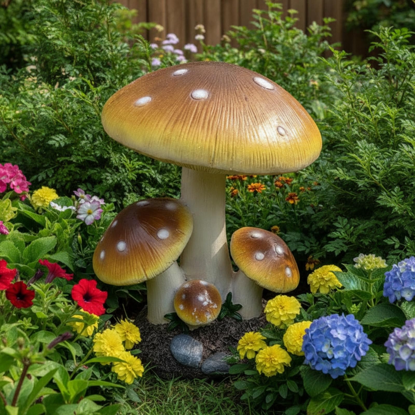 Pilz märchenhaft Pilzfigur Outdoor Pilzfigur für Gartenliebhaber, Hobbygärtner, 60 cm