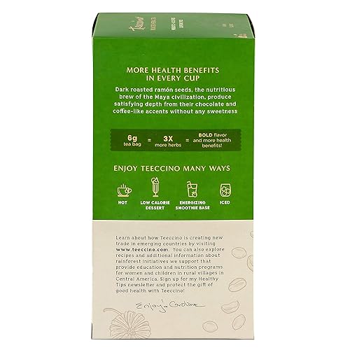 Vista 44 de Teeccino Té de hierbas de diente de león, nuez de vainilla, sin cafeína, prebiótico, sin gluten, 3 veces más hierbas, 25 bolsas de té