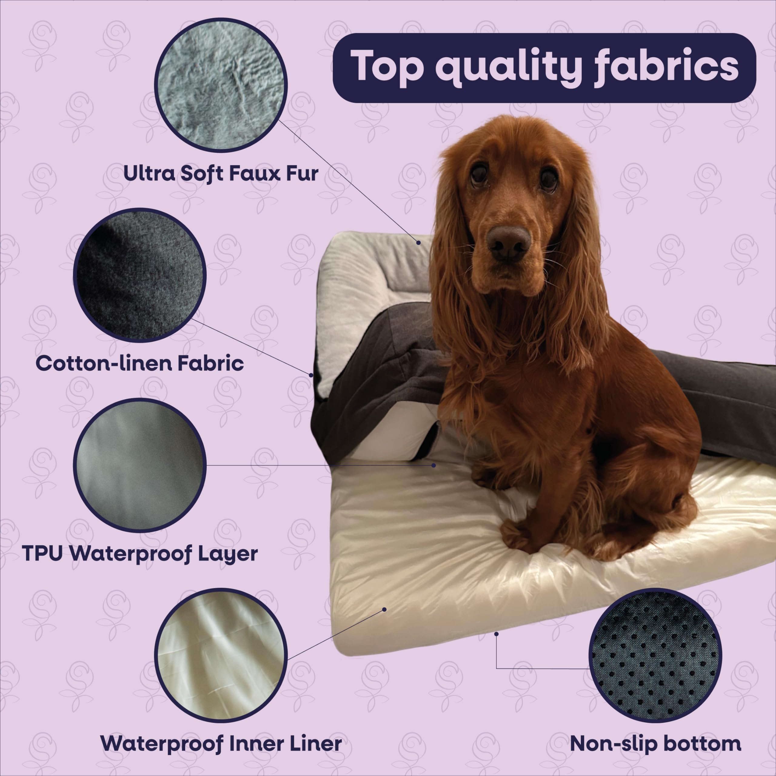 Cama ortopédica para perros: camas blandas para perros grandes y medianos, camas para mascotas, camas para perros lavables, sofás para perros, camas para perros grandes XL (106x80x20 cm)