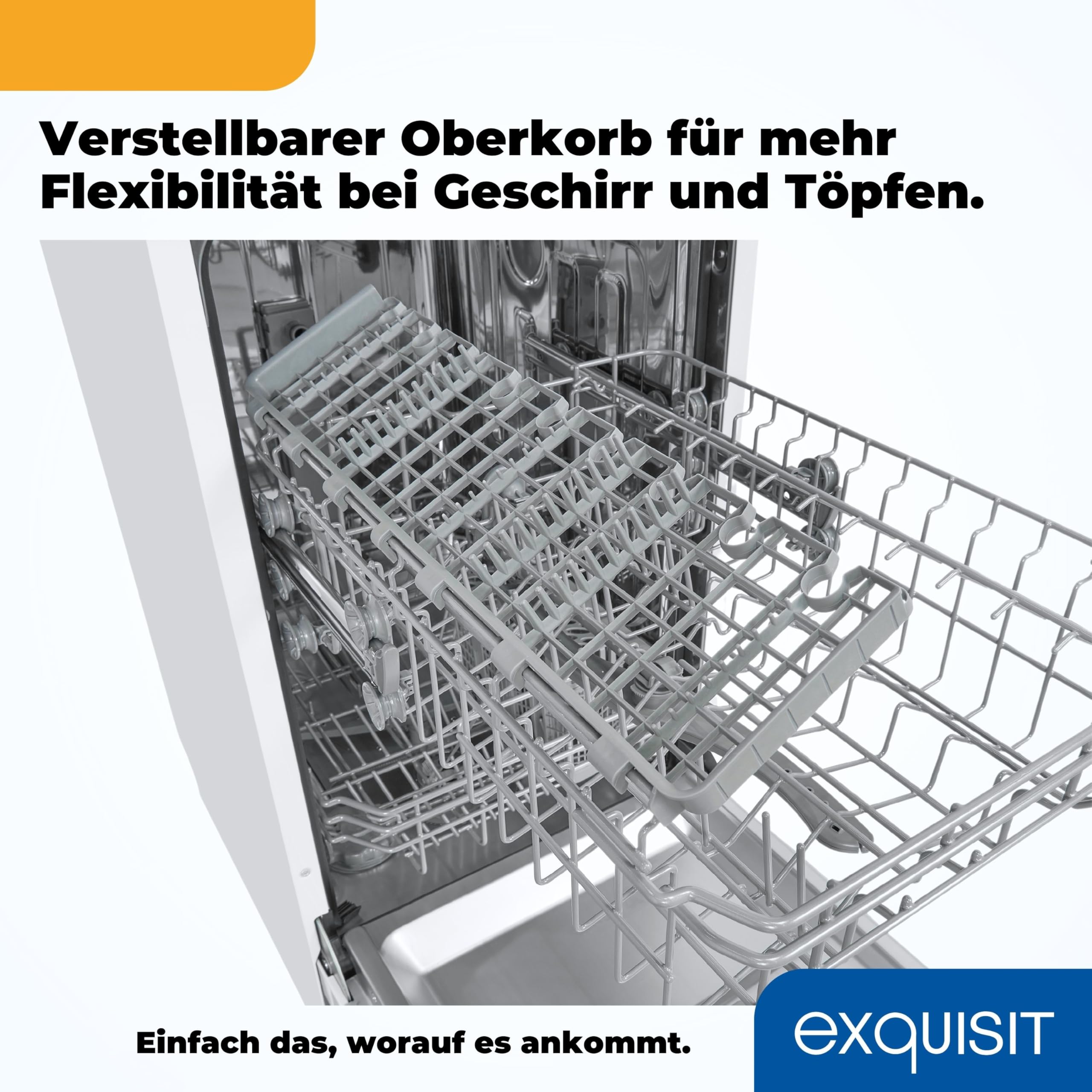 Exquisit Geschirrspüler GSP9109-030E weiss 45 cm unterbaufähig freistehend 9 Maßgedecke LED